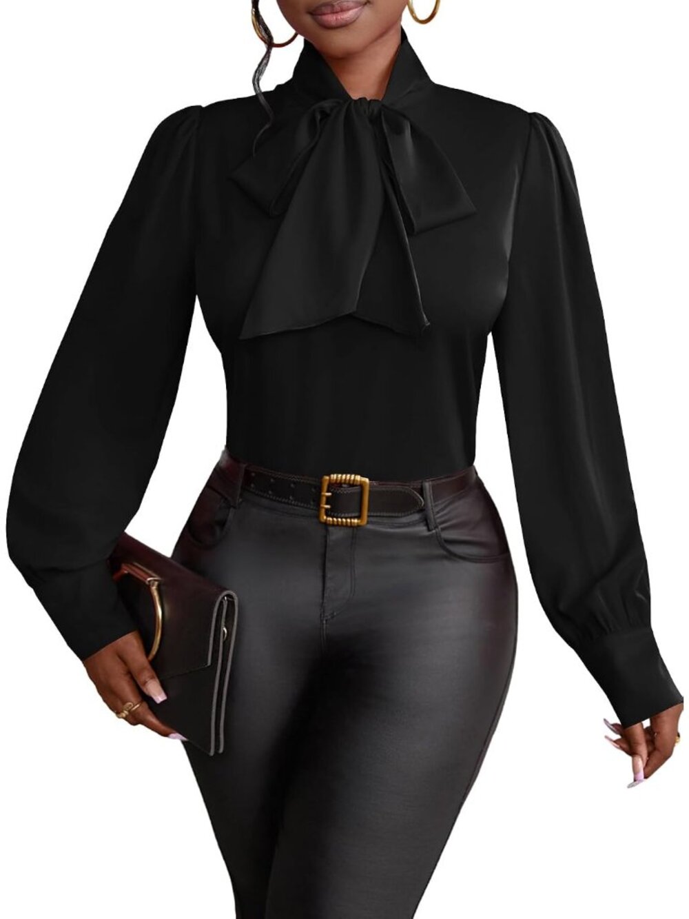 Women's Bow Tie Neck Elegant Blouse